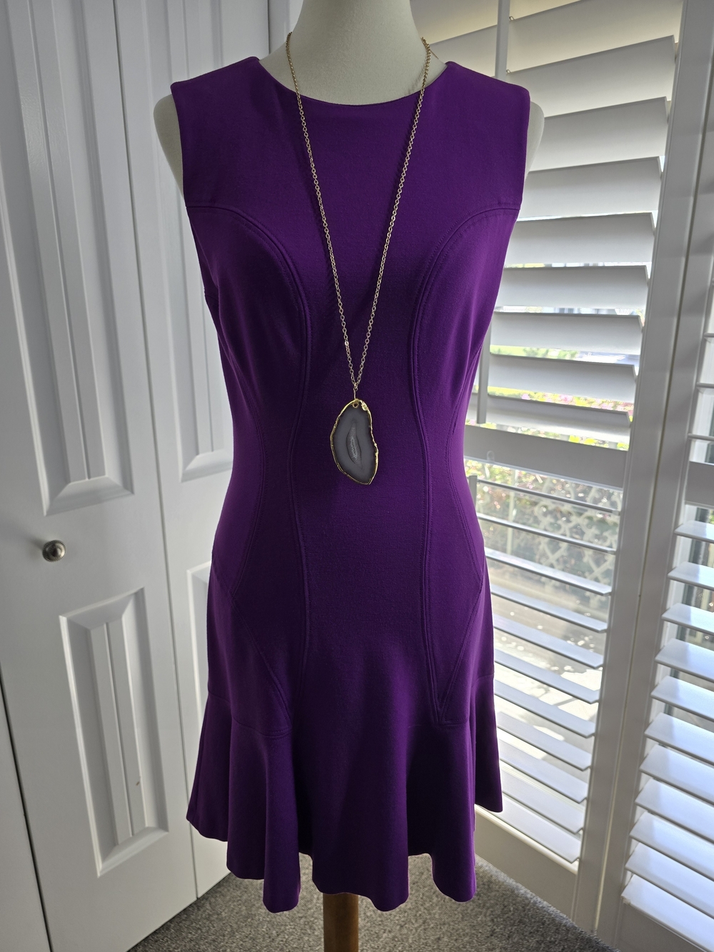 Diane Von Furstenberg Jaelyn Sleeveless Purple Mini Dress